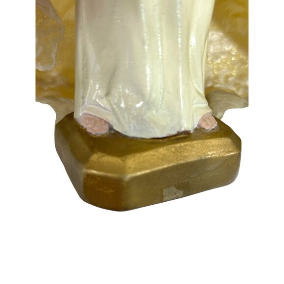 Infant Prague Child Jesus Chalk/Plaster Statue Robe Religious Vtg 11” Figurine - Picture 16 of 17